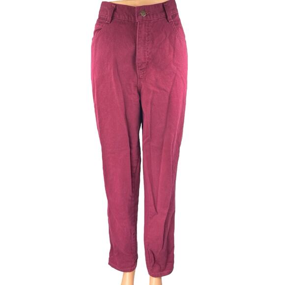 Vintage Gitano Women's Red Maroon High Waisted Tapered Leg Denim Jeans Size 12 - Picture 1 of 5